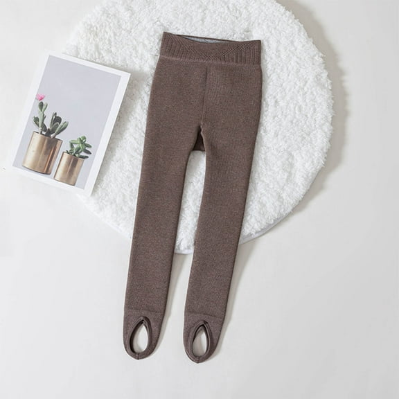 NAISIBABY Little and Big Girls Pantyhose Tights, Cotton Fleece Elastic Waist Slim Stretch Winter Dance Leggings Coffee 3T