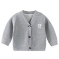 thumbnail image 1 of NAISIBABY Long Sleeve Cardigan for Boys Girls Casual Open Front Outerwear Fall & Winter Sweater Top Gray Size 0-9M, 1 of 3