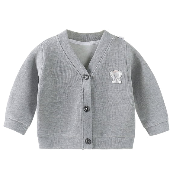 NAISIBABY Long Sleeve Cardigan for Boys Girls Casual Open Front Outerwear Fall & Winter Sweater Top Gray Size 0-9M
