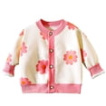 thumbnail image 1 of NAISIBABY Long Sleeve Cardigan for Girls Thickened Causal Outerwear Autumn Winter No-Hood Sweater Jacket Pink Size 4, 1 of 2
