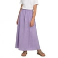 thumbnail image 1 of NAISIBABY Maxi Skirt for Girls, Elastic Waist Summer Casual Over the Knee Kids Flowy Tiered Long Skirt Purple 8T, 1 of 6