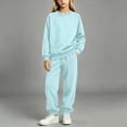 thumbnail image 1 of NAISIBABY Outfit Sets for Girls Long Sleeve Crew Neck Sweatshirt +Pants Fall 2-Piece Set Green Size 10, 1 of 7