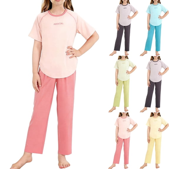 NAISIBABY Outfit Sets for Girls, Long Sleeve Tops and Pants 2-Piece Home Clothes Gray Size 3T