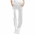 thumbnail image 1 of NAISIBABY Pants for Girls, Straight Leg Drawstring with Pockets Casual Fashion Workout Velvet Pants White 12T, 1 of 6