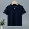 thumbnail image 1 of NAISIBABY School Uniform Polo Shirt for Boys, Short Sleeve Solid Color Cotton Kids Formal Basic Tees Navy 4-5T, 1 of 3
