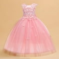 thumbnail image 1 of NAISIBABY Princess Dress for Girls, Embroidered Lace Mesh Sleeveless Long Tulle Birthday Wedding Party Floral Dress Pink 12T, 1 of 9