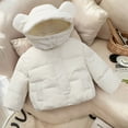 thumbnail image 1 of NAISIBABY Puffer Jacket for Boys Girls, Windproof Hooded Warm Thicken Zip-Up Kids Winter Padded Coat White 9T, 1 of 4