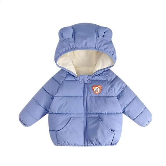 NAISIBABY Puffer Jackets for Boys Girls, Cute Lightweight Long Sleeve Solid Color Casual Fall Winter Coat Blue 4-5T
