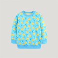 thumbnail image 1 of NAISIBABY Pullover Sweatshirt for Girls, Floral Prints Long Sleeve Round Neck Cotton Casual Tops Blue 5-6T, 1 of 1