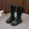 thumbnail image 1 of NAISIBABY Riding Boots for Girls, Side Zipper Mid-Cut Cute Bowknot Fall Winter Princess Boots Black, 1 of 8