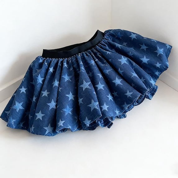 NAISIBABY Skirt for Girls, Cute Ruffles High Rise Summer Casual Kids Puffy Cake Skirt Blue Size 4