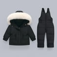 thumbnail image 1 of NAISIBABY Snowsuit for Kids, Boys Girls Waterproof Jumpsuit Winter Thicken Outdoor Snow Clothes Set Black 3-4T, 1 of 8