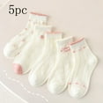 thumbnail image 1 of NAISIBABY Socks for Girls, Stretchy Breathable Mid-Tube Cute Ruffles Cotton Soft Socks 5 Pack White 9T, 1 of 3