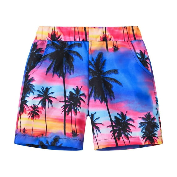 NAISIBABY Summer Kids Boys Girls Beach Vacation Printed Shorts, Children's Beach New Fashion Sports Shorts Multicolor 4 T