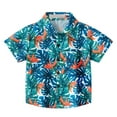 thumbnail image 1 of NAISIBABY Summer Kids Printed Beach Short Sleeve T-Shirt, Toddler Boys Lapel Collar Fashion Top Blue 6 Months, 1 of 3
