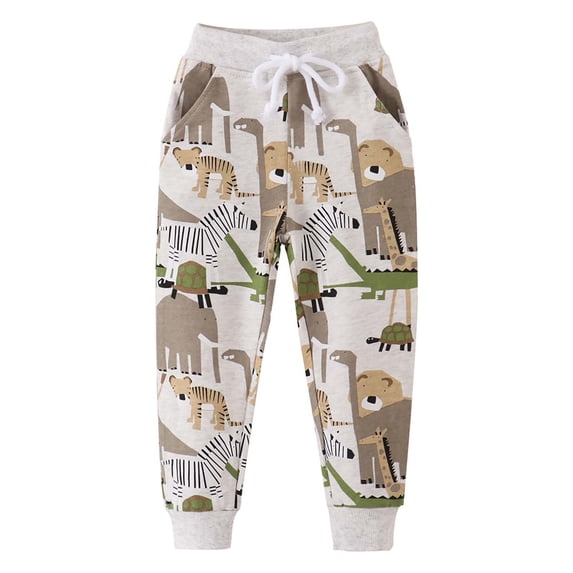 NAISIBABY Sweatpants for Boys, New Prints Loose Fit Elastic Waist Casual Joggers Pants Gray 2-3T