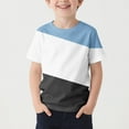 thumbnail image 1 of NAISIBABY T-Shirt for Boys, Color Block Crew Neck Short Sleeve Summer Casual Graphic Tee Blue 5-6T, 1 of 4