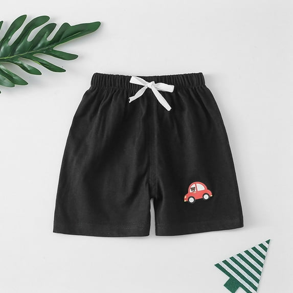 NAISIBABY Toddler Baby Girls Boys Cotton Short Pants Summer Loose Kids Shorts Black Size 4-5 Years