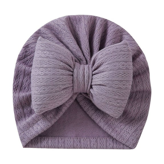 NAISIBABY Toddler Boys Girls Beanie Hat Accessories, Solid Color Bowknot Knitted Headwarps Purple Free Size