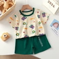 thumbnail image 1 of NAISIBABY Toddler Boys Girls Outfits, Shorts Prints Short Sleeve Casual Two-Piece Sets Khaki 0-5 Months, 1 of 3