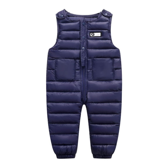 NAISIBABY Toddler Boys Girls Puffer Jumpsuit(1-5T), Zipper Thicken Warm Sleeveless Winter Padded Snowsuit Jacket Navy