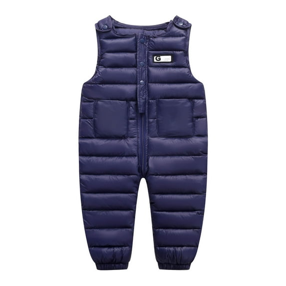 NAISIBABY Toddler Boys Girls Puffer Jumpsuit(1-5T), Zipper Thicken Warm Sleeveless Winter Padded Snowsuit Jacket Navy