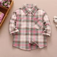thumbnail image 1 of NAISIBABY Toddler Boys Girls Shirt Jacket, Long Sleeve Classic Plaid Button Kids Casual Coats Pink 4T, 1 of 3
