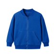 thumbnail image 1 of NAISIBABY Toddler Boys Grils Bomber Jackets, Classic Long Sleeve Solid Color Kids Casual Coats Blue 3-4T, 1 of 3