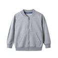 thumbnail image 1 of NAISIBABY Toddler Boys Grils Bomber Jackets, Solid Color Classic Long Sleeve Kids Casual Coats Gray 4-5T, 1 of 2