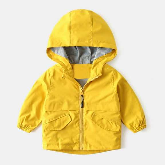 NAISIBABY Toddler Boys Jackets, Zipper Windbreaker Hooded Coats Kids Fall Outwear Yellow 4T