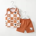 thumbnail image 1 of NAISIBABY Toddler Boys Outfits, Prints Tank Shorts Casual Summer Cotton Sets Orange 5-6 T, 1 of 3