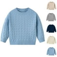 thumbnail image 1 of NAISIBABY Toddler Boys Sweater 6T, Cable Knitted Crew Neck Long Sleeve Casual Pullover Tops Blue(3-8T), 1 of 7