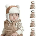 thumbnail image 1 of NAISIBABY Toddler Fleece Beanie with Earflap, Thicken Warm Super Soft Boys Girls Cute Winter Ski Cap Coffee 3-5T, 1 of 6