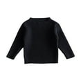 thumbnail image 1 of NAISIBABY Toddler Girls Knit Sweaters, Long Sleeve Solid Color Crew Neck Kids Pullover Tops Black 3-4T, 1 of 2