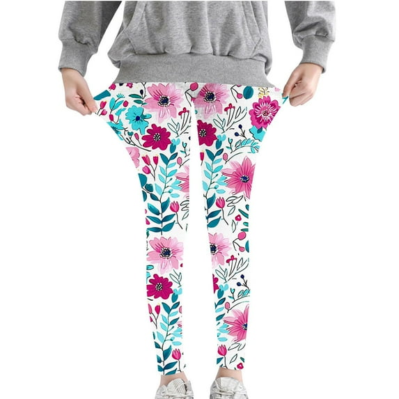 NAISIBABY Toddler Girls Leggings Pants, Fashion Prints Stretchy Soft High Waisted Kids Outerwear Pants Multicolor 6-7T