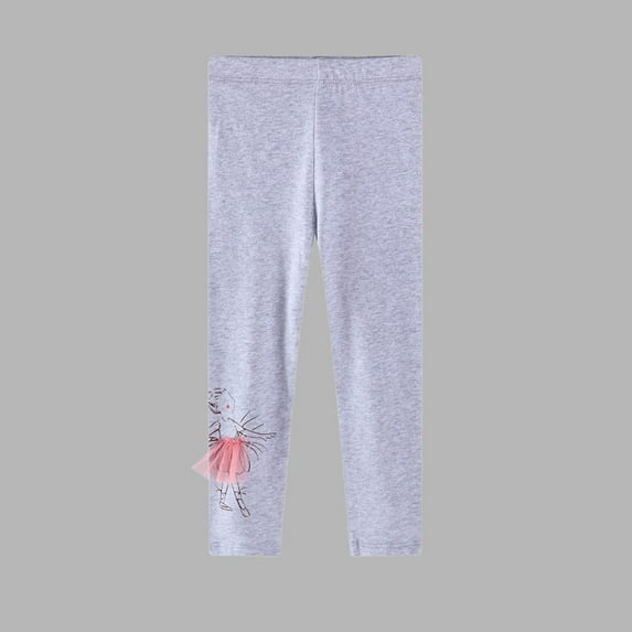 NAISIBABY Toddler Girls Leggings, Slim Fit Elastic Waist Stretch Cotton Casual Dance Tight Pants Gray 5T