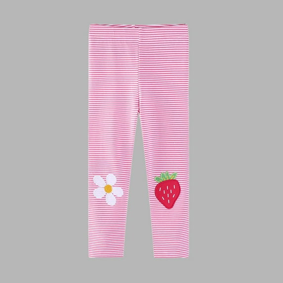 NAISIBABY Toddler Girls Leggings, Slim Lightweight High Waist Soft Stretch Cotton Tight Pants Pink 5T