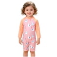 thumbnail image 1 of NAISIBABY Toddler Girls Long Sleeve Rash Guard One-Piece Swimsuit, Sun Protection Quick Dry Cute Beach Bathing Suit Pink 3T, 1 of 7