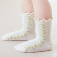 thumbnail image 1 of NAISIBABY Toddler Girls Mid-Tube Socks, Cotton Stretch Breathable Cute Floral Socks Beige (0-5T), 1 of 4