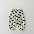 thumbnail image 1 of NAISIBABY Toddler Girls Pants, Casual Prints Soft Kids Double-Layer Trousers White 6M, 1 of 4