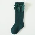 thumbnail image 1 of NAISIBABY Toddler Girls Socks, Cotton Stretch Mid Tube Socks Cute Bow Kids Uniform Long Socks Green 2T, 1 of 6
