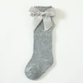 thumbnail image 1 of NAISIBABY Toddler Girls Socks, Mid Tube Socks Cotton Stretch Cute Bow Kids Uniform Long Socks Gray 2T, 1 of 7
