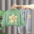 thumbnail image 1 of NAISIBABY Toddler Girls Sweatshirts Sweatpants Sets, Long Sleeve Casual Kids Fall Winter 2-Piece Sets Green 6-7T, 1 of 3