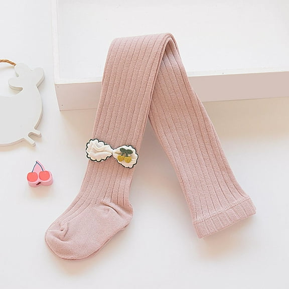 NAISIBABY Toddler Girls Tights, High Waist Cotton Stretch Warm Socks Leggings Dance Uniform Pantyhose Pink 1-12T
