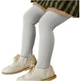 thumbnail image 1 of NAISIBABY Toddler Girls Tights, Stretch Solid Color Warm Kids Ribbed Knitted Pantyhose Gray S, 1 of 1