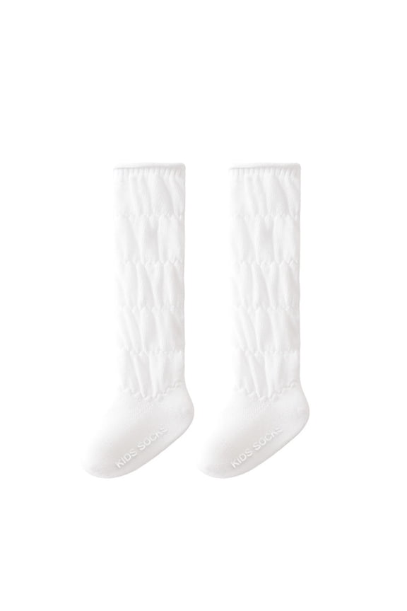 Toddler Over Knee Socks, Stretch Breathable Non Slip Infant Long Socks Baby Mosquito Proof Socks White 2T