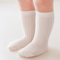 thumbnail image 1 of NAISIBABY Toddler Socks, Non Slip Mid-Crew Cut Stretch Cotton Baby Soft Breathable Socks White 3T, 1 of 4