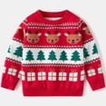 thumbnail image 1 of NAISIBABY Toodler Boys Sweater, Christmas Prints Long Sleeve Crew Neck Cotton Pullover Sweater Red 2-3T, 1 of 9