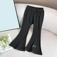 thumbnail image 1 of NAISIBABY Toodler Girls Flared Leggings Pants, Solid Color Elastic Waist Cotton Keep Warm Outerwear Pants Black 4-5T, 1 of 3