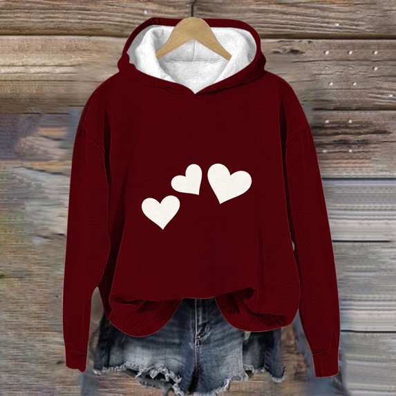 NAISIBABY Valentine's Day Hoodie for Girls, Long Sleeve Fleece Lined Pullover Fashion Fall Winter Tops Multicolor 3T